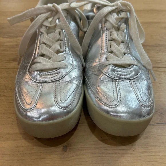 Zara Women's Metallic Silver Sneakers - Picture 1 of 5